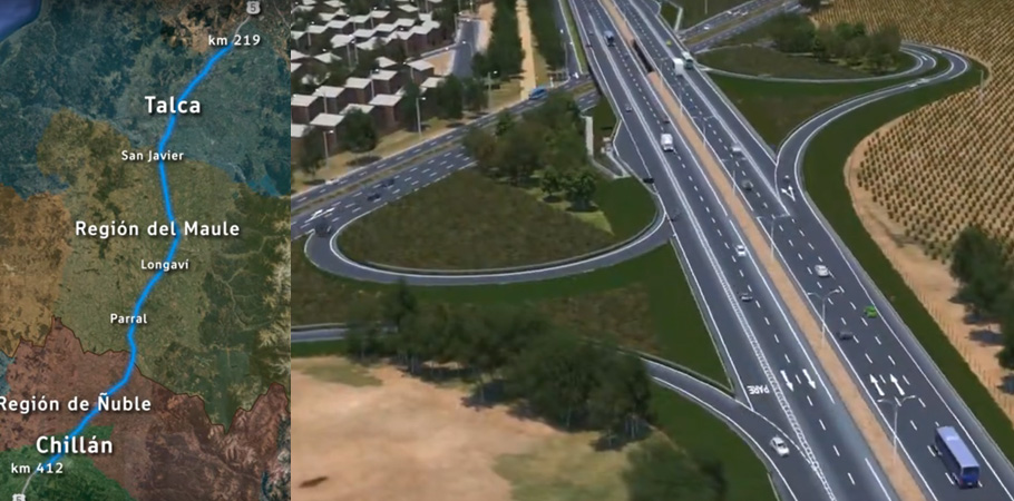 Estudio Diseño y Expropiaciones Relicitación Concesión Ruta 5 Tramo Talca Chillan